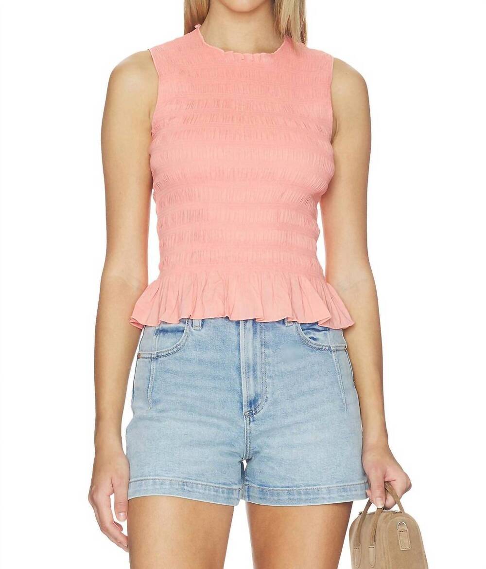 NEW PISTOLA phoebe smocked tank top in coral rose
